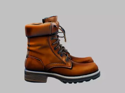 leather boots Low-poly 3D model