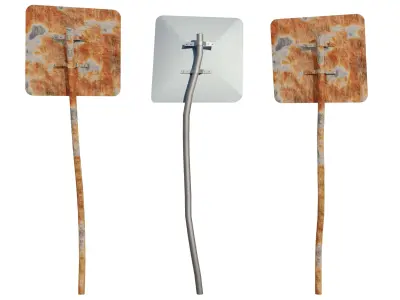 Do Not Enter signs Rusted Old and Clean versions Low-poly 3D model