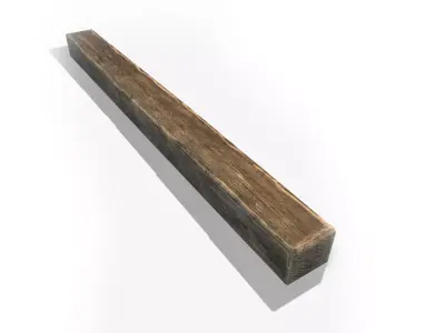 Square Wood Log Low-poly 3D model