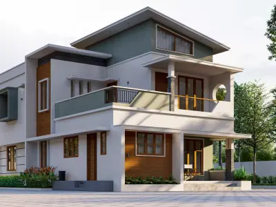 2 storey modern house file 3D model