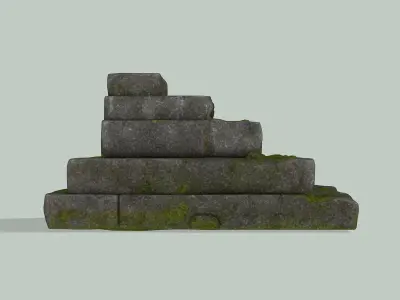 Stone staircase Low-poly 3D model