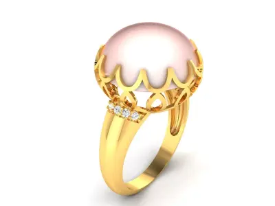 Women Ring  Render 3dm STL OBJ FBX Details 3D print model 52