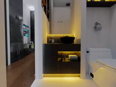 Luxury Modern Bedroom Interior Photorealistic 3D Render 3D model