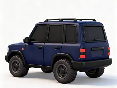 Stylized Navy Blue SUV 3D Model Low-poly 3D model