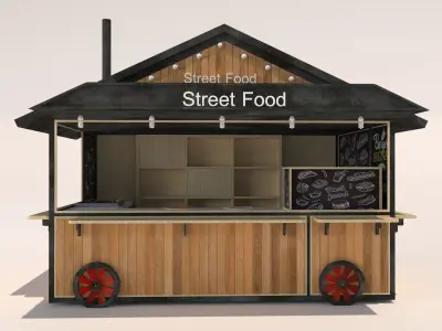 MODEL OF STREET FOOD Low-poly 3D model