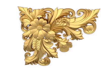 Classic carved corner decor ornament cnc 3d printing stl 08 3D print model purchase