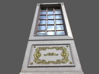 Old Victorian windows Low-poly 3D model