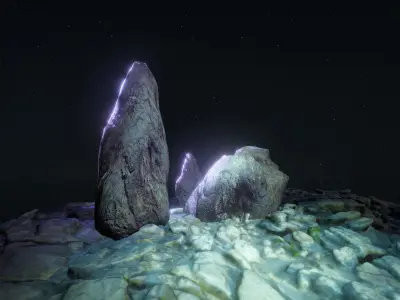 Realistic Rock Model With Blendshapes Low-poly 3D model