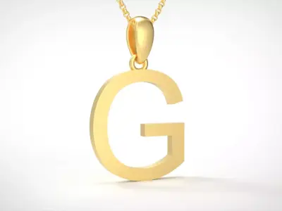 Model 608 Classic Initial Light G Letter 3D print model