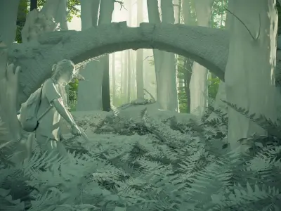 Ellie the last of us 2 - Forest set Cinema4d and Corona 3d model 3D model