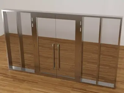 Stainless steel door and frame 3D model
