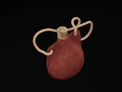 Round Water Bottle Low-poly 3D model