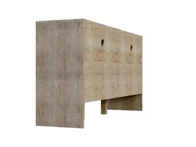 Mid-Century Modern Storage Cabinet Low-poly 3D model
