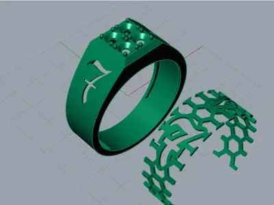 man diamond ring mr0120 3D print model