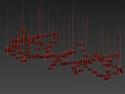 Rain chandelier 3D model