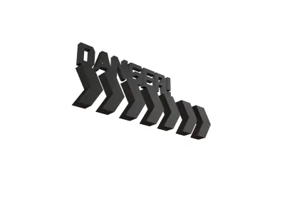 Cyberpunk Future Danger Sign v2 016 Low-poly 3D model