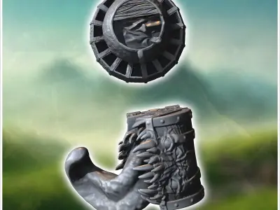 Fantastic accessory set with cauldron and tongue box 2 - Medieva 3D print model