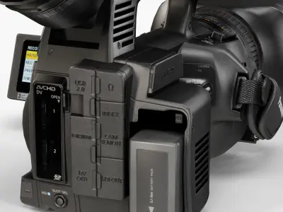 Panasonic AG-AC160A AVCCAM Series professional camcorder Low-poly 3D model