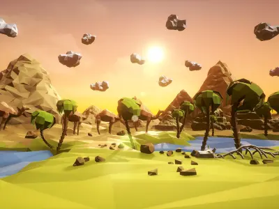  Low Poly Desert Egypt Full Packs Low-poly 3D model