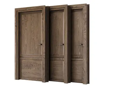 Wooden Door Set V7  3D model