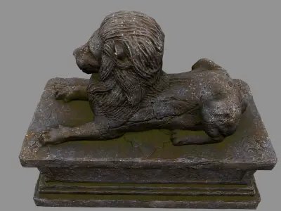 Lion Statue 25 Low-poly 3D model