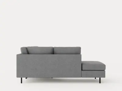 Peppe 3 Seater Sofa With Chaise Lounge Left Light Gray Low-poly 3D model