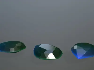 Gem Set of gemstones Low-poly 3D model
