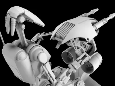 Star Wars - Droid with STAP 3D print model