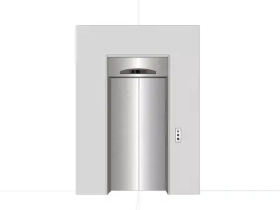 elevator stainless steel door 3D model