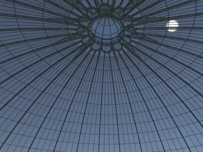 Giant greenhouse Low-poly 3D model