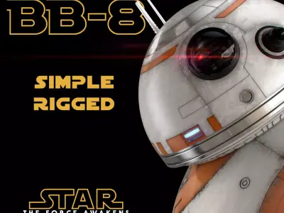 BB-8 Star Wars Droid Simple Rigged 3D model