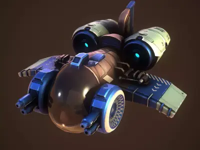 Sci-Fi SpaceShip Low-poly 3D model order