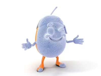 Pirate Kiwi Character  Rigged and Animated D Model Low-poly 3D model