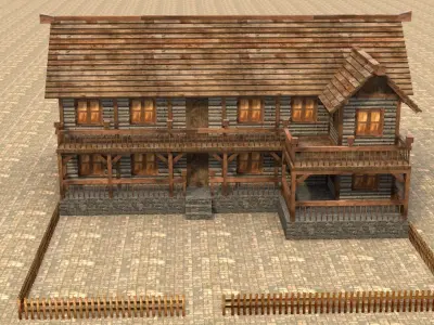 Medieval house fifteen 4 Low-poly 3D model