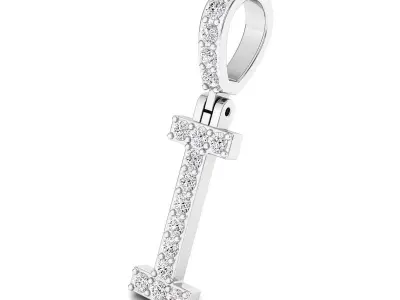 Alphabet I-letter single row pendant 3D print model
