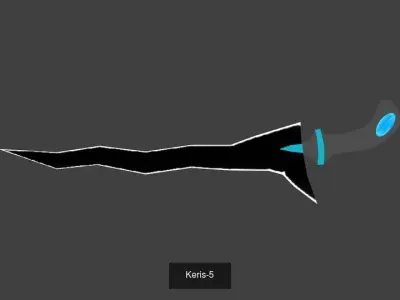 Keris collection knife with lights 3D Model Pack