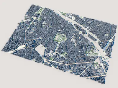 Cityscape Paris France 3D model