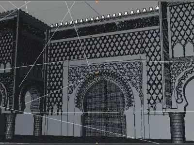 3D Model Ben Mansour Landmark in Meknes Moroccan 3D model