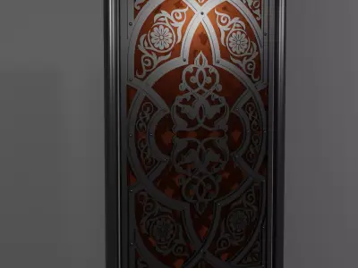 Metal entrance door 3D model