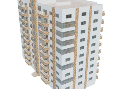 Residential Building with internal 2 3D model