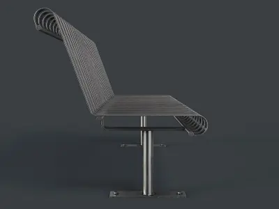Metal Modern Bench 29 PBR Game Ready Low-poly 3D model