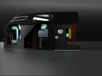 Round Sci-fi spaceship Panel 3D model