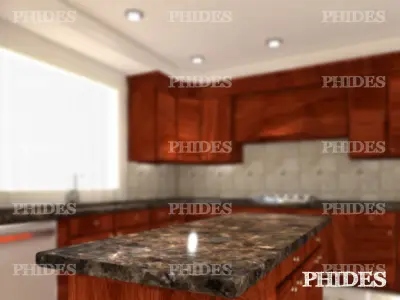 Kitchen open and dining room 3D model