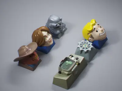 FALLOUT KEYCAPS SET 3D print model