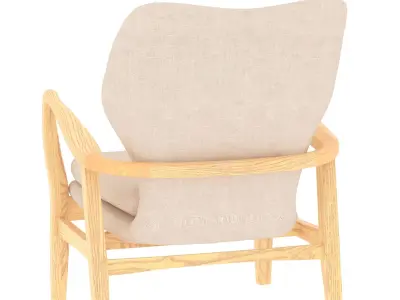 beige armchair Low-poly 3D model