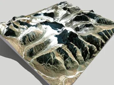 Mountain landscape Naqu Glacier Nepal 3D model