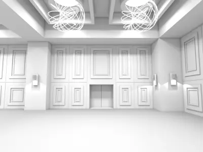 Architectural drawing for meeting in hotel 3D model