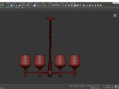 Cup Fixture Traditional White Glass Pendant Lighting Low-poly 3D model