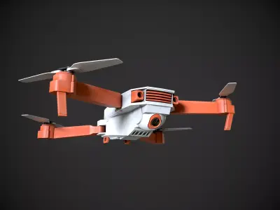Low Poly Sci-Fi Drone - 3 -  Textured Low-poly 3D model
