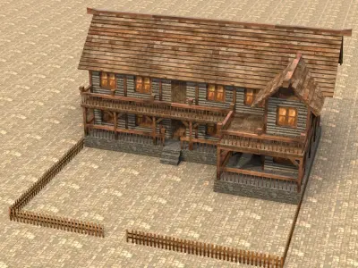 Medieval house fifteen 4 Low-poly 3D model